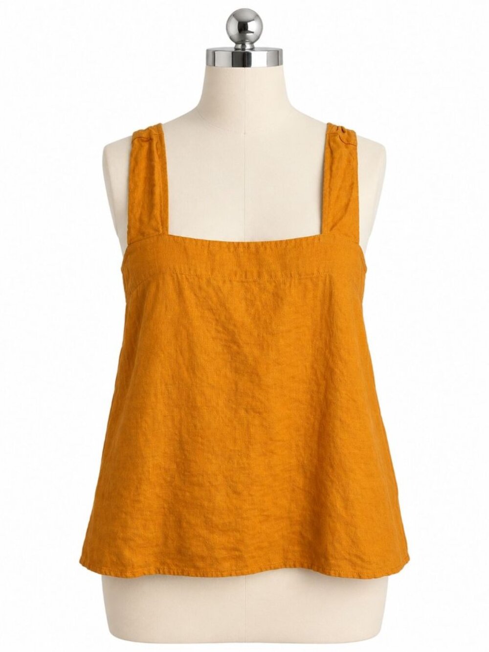 Madewell 100% Linen Crossback Sleeveless Top Orange 16W Plus Size NL653